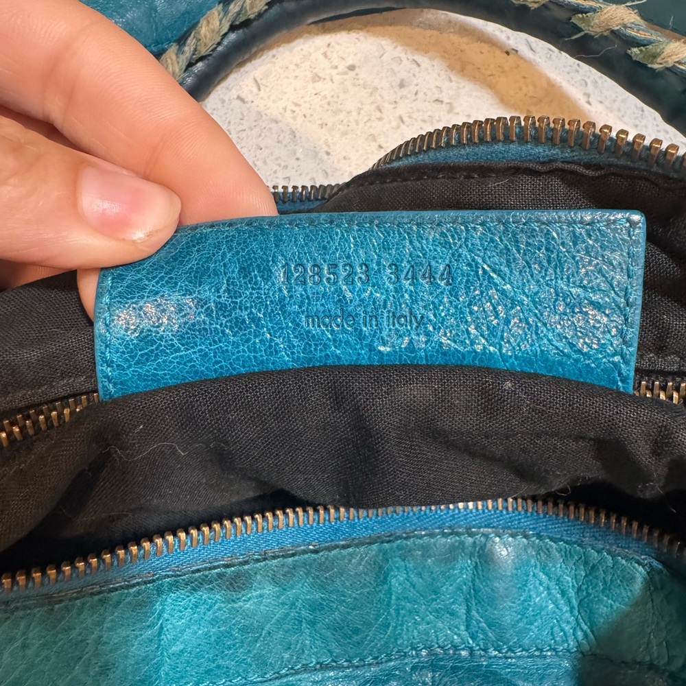 Balenciaga Twiggy Motorcycle Bag – Turquoise Chevre Leather – Authentic RARE - Picture 15 of 16